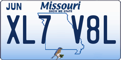 MO license plate XL7V8L