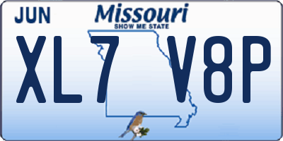 MO license plate XL7V8P