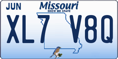 MO license plate XL7V8Q