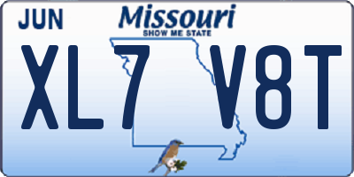 MO license plate XL7V8T