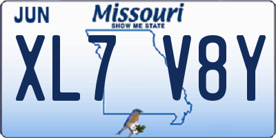 MO license plate XL7V8Y