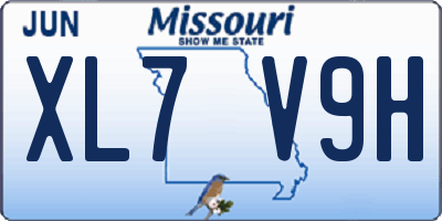 MO license plate XL7V9H