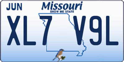 MO license plate XL7V9L