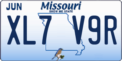 MO license plate XL7V9R