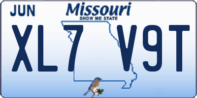 MO license plate XL7V9T