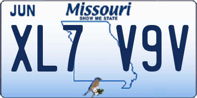MO license plate XL7V9V