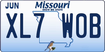 MO license plate XL7W0B