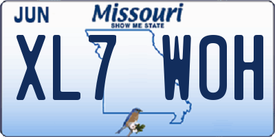 MO license plate XL7W0H