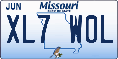 MO license plate XL7W0L