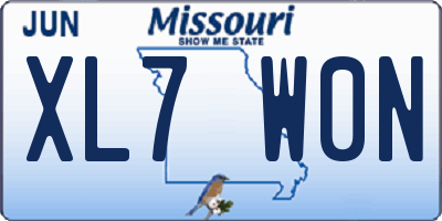 MO license plate XL7W0N