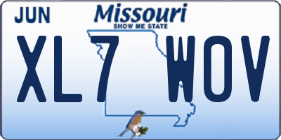 MO license plate XL7W0V