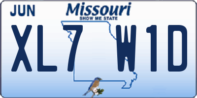MO license plate XL7W1D