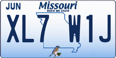 MO license plate XL7W1J