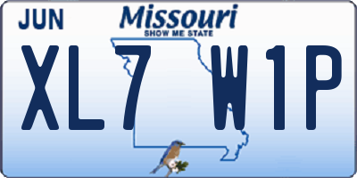 MO license plate XL7W1P