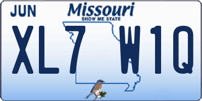 MO license plate XL7W1Q