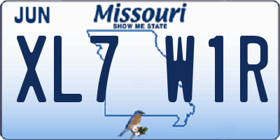 MO license plate XL7W1R