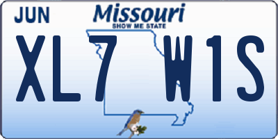 MO license plate XL7W1S