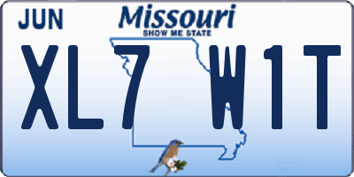 MO license plate XL7W1T