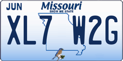 MO license plate XL7W2G