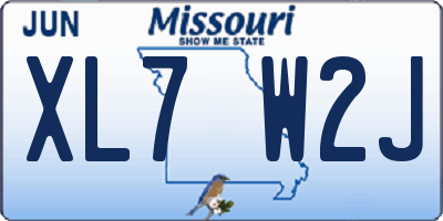 MO license plate XL7W2J