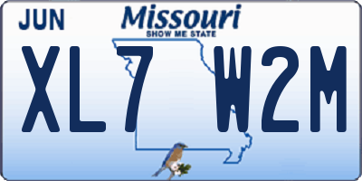 MO license plate XL7W2M