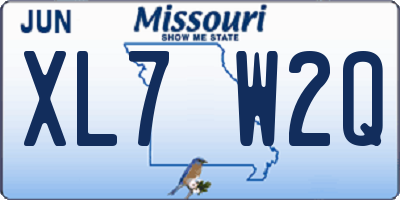MO license plate XL7W2Q