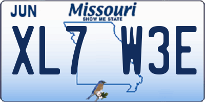MO license plate XL7W3E