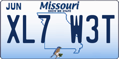 MO license plate XL7W3T