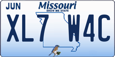 MO license plate XL7W4C