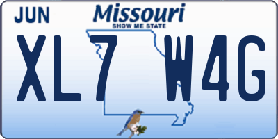 MO license plate XL7W4G