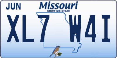 MO license plate XL7W4I