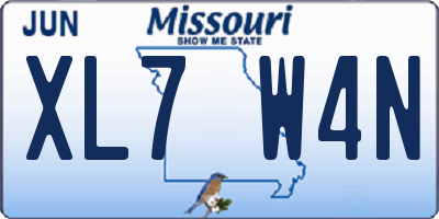 MO license plate XL7W4N