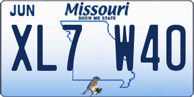 MO license plate XL7W4O
