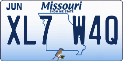 MO license plate XL7W4Q