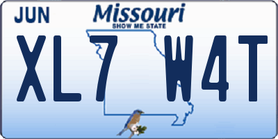 MO license plate XL7W4T
