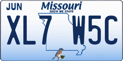 MO license plate XL7W5C