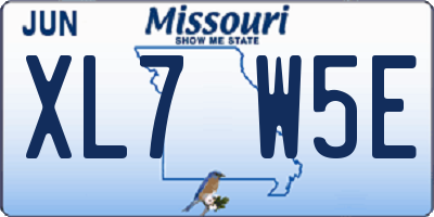MO license plate XL7W5E