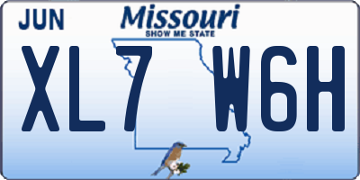 MO license plate XL7W6H