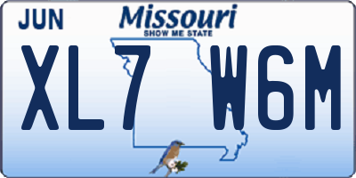 MO license plate XL7W6M