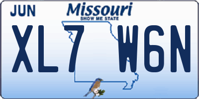 MO license plate XL7W6N