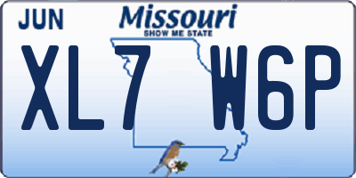 MO license plate XL7W6P