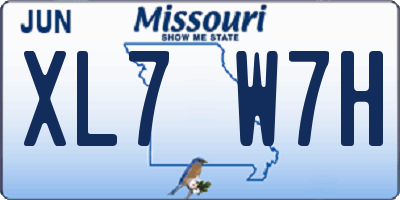 MO license plate XL7W7H