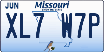 MO license plate XL7W7P