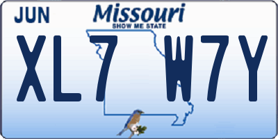 MO license plate XL7W7Y