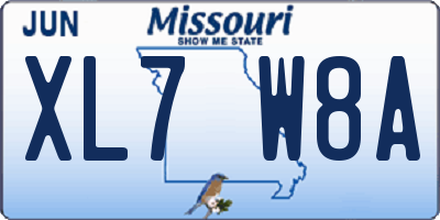 MO license plate XL7W8A
