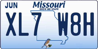 MO license plate XL7W8H