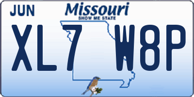 MO license plate XL7W8P