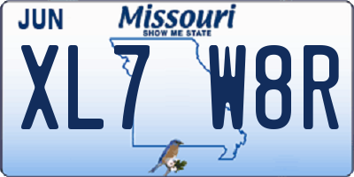 MO license plate XL7W8R