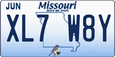 MO license plate XL7W8Y