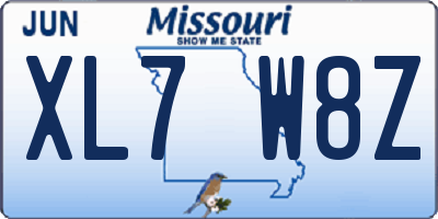MO license plate XL7W8Z
